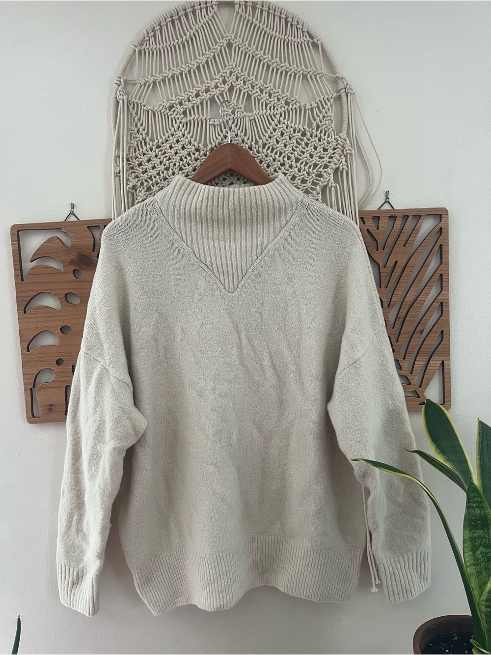 Madewell Cream Mockneck Wool Blend Sweater XL